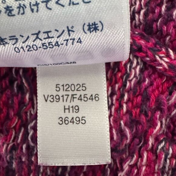 Lands' End Women’s Multicolored Cable Fisherman Knit Drifters Sweater Size LP - Picture 6 of 6